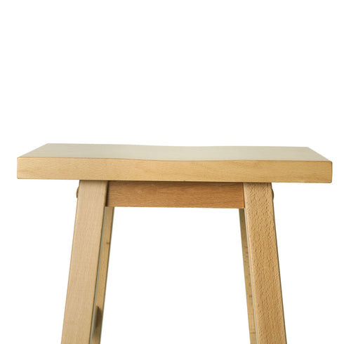 Set of 2 Wooden Backless Bar Stools - Natural